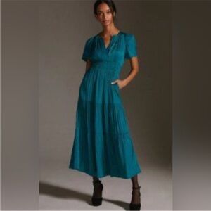 Anthropologie Somerset Maxi Dress in Teal size Small